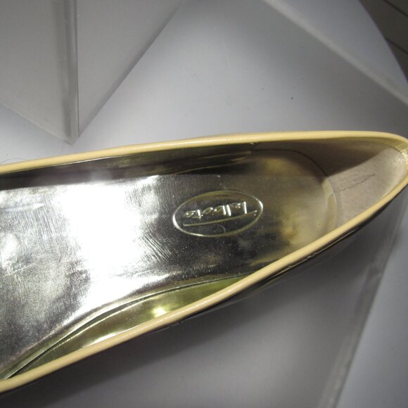 Talbots Size 9½N Butter Yellow Leather Ballet Flats Genuine Leather Bow Shoes - Picture 3 of 9